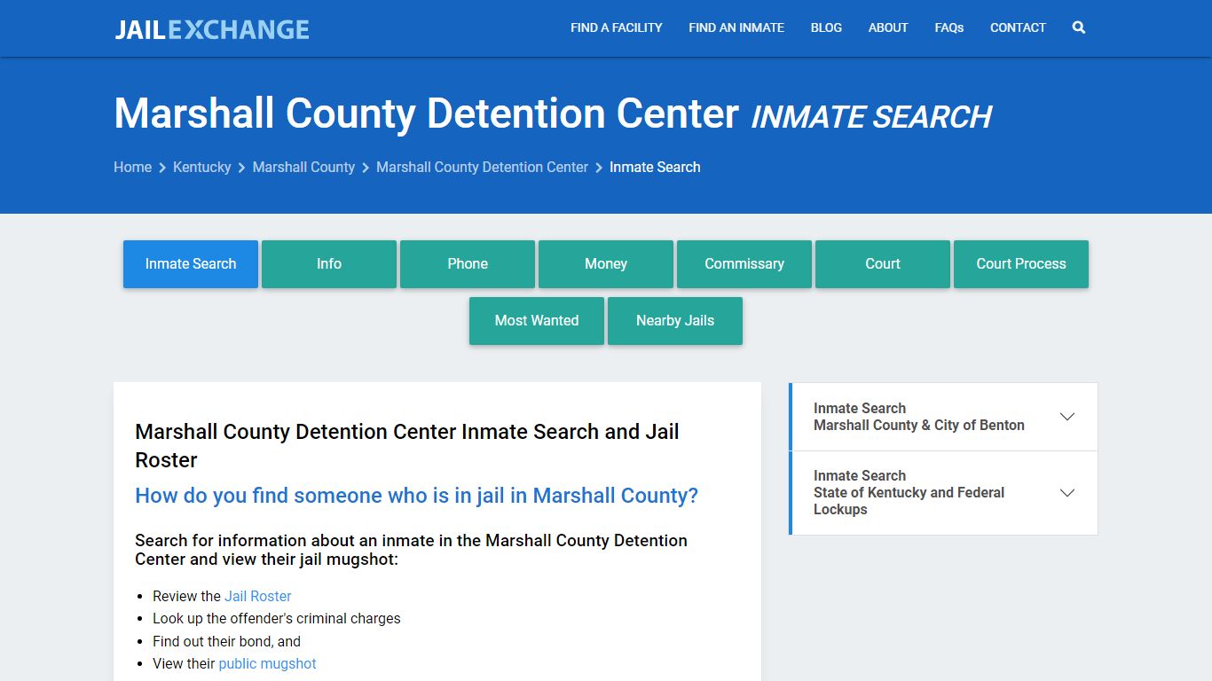 Marshall County Detention Center Inmate Search - Jail Exchange